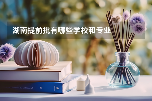 湖南提前批有哪些学校和专业