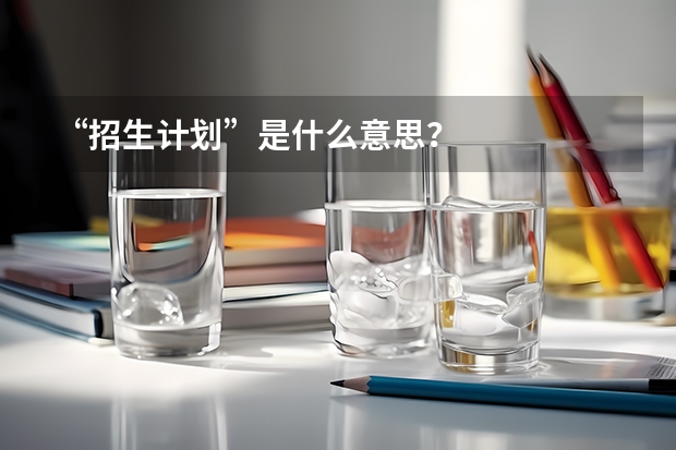“招生计划”是什么意思？