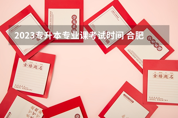 2023专升本专业课考试时间 合肥专升本考试时间